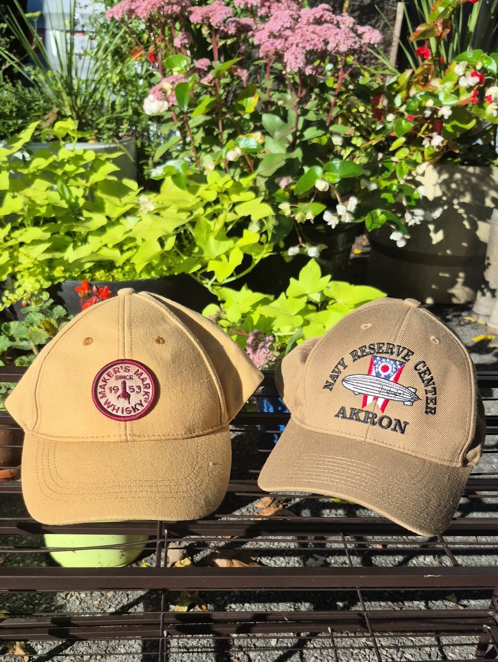 Maker's Mark & Akron Navy Reserve Center Baseball Caps (2)